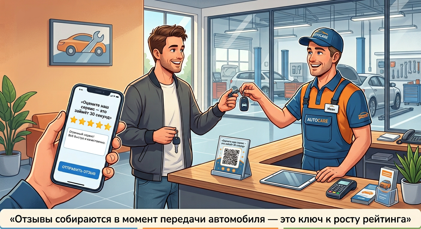 Сбор отзывов в момент передачи авто — ключ к росту рейтинга сервиса.