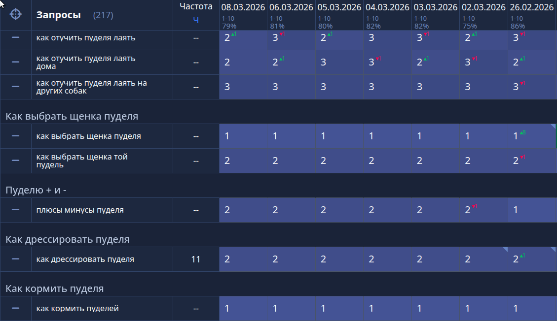 Информационный сайт о пуделях — иллюстрация к контентному кейсу с партнёрскими программами